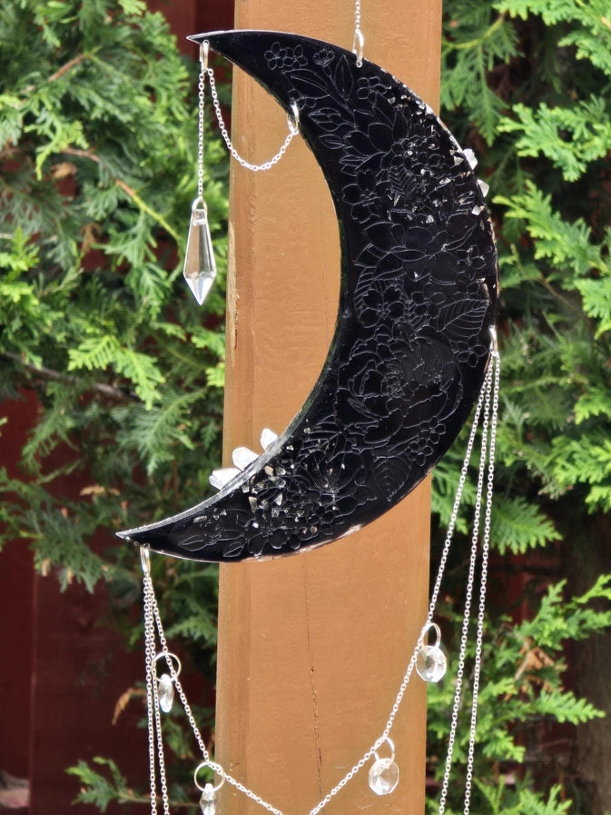 Moon Quartz Crescent Suncatcher