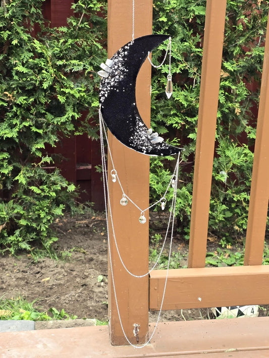 Moon Quartz Crescent Suncatcher