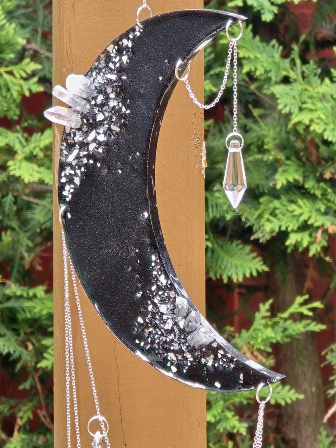 Moon Quartz Crescent Suncatcher