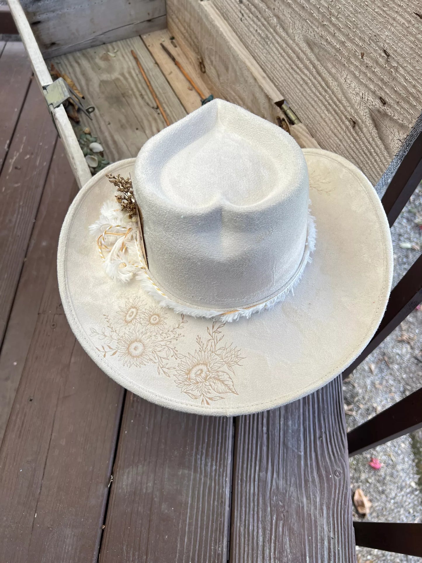 Ivory Sunflower Hat