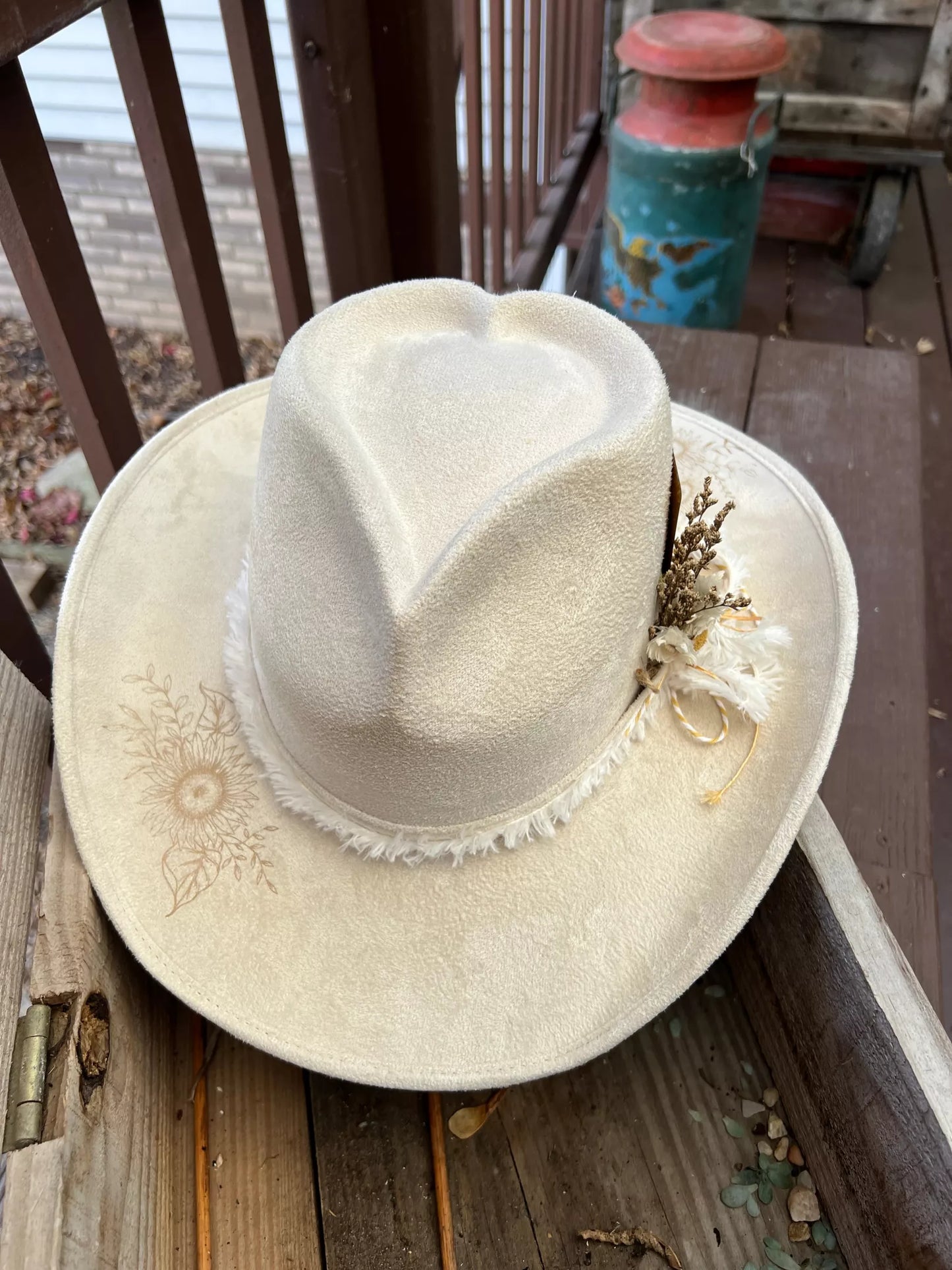 Ivory Sunflower Hat