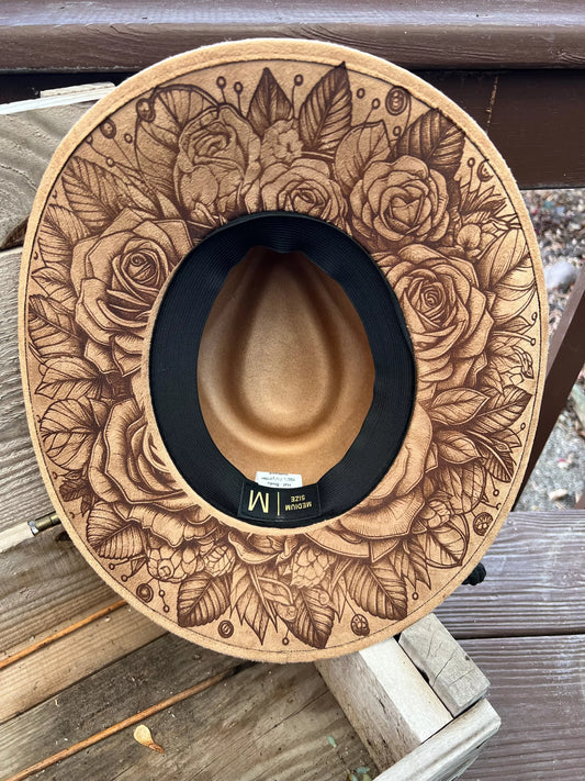 Tan Rose Cowgirl Hat